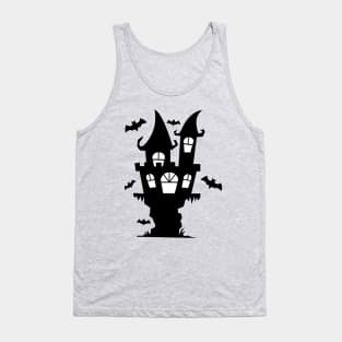 Spooky Castle With Bats Tank Top